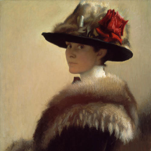 Gretchen Woodman Rogers, Woman in a Fur Hat, about 1915