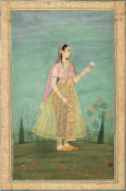 Indian, Mughal - Woman with a Flower, Mughal period, second half of 17th century