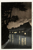 Kawase Hasui - Rain at Maekawa in Sagami Province, 1932