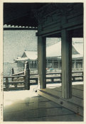 Kawase Hasui - Evening Snow at Kiyomizu Temple (Kiyomizu-dera no bosetsu), Japanese, Shôwa era, 1950 (Shôwa 25)