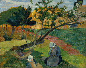 Paul Gauguin - Landscape with Two Breton Women, 1889