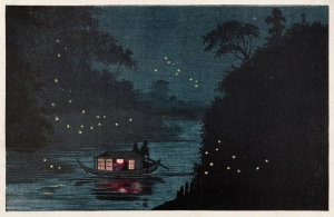 Kobayashi Kiyochika - Fireflies at Ochanomizu, Japanese, Meiji era, about 1880 (Meiji 13)