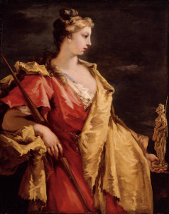 Giovanni Antonio Pellegrini - Nobility Holding a Statue of Athena, ca. early 18th century
