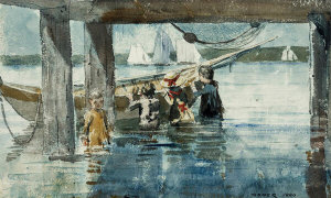 Winslow Homer - Children Playing under a Gloucester Wharf, 1880