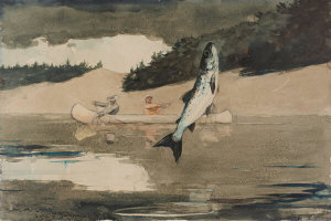 Winslow Homer - Ouananiche Fishing, Lake St. John, Province of Quebec, 1897