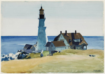 Edward Hopper - Lighthouse and Buildings, Portland Head, Cape Elizabeth, Maine, 1927