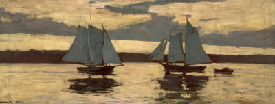 Winslow Homer - Gloucester Mackerel Fleet at Sunset (Prout's Neck, Mackerel Fleet at Sunset), 1884
