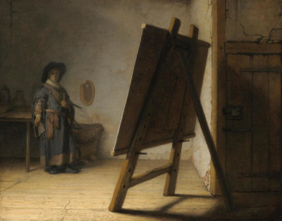 Rembrandt Harmensz. van Rijn - Artist in His Studio, about 1628