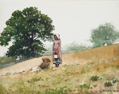 Winslow Homer - Boy and Girl on a Hillside, 1878
