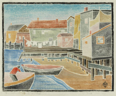 Ora Inge Maxim - Provincetown Wharf on Wash Day, about 1930–35