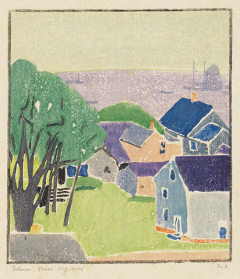 Edna Boies Hopkins - Houses near the Bay, 1915
