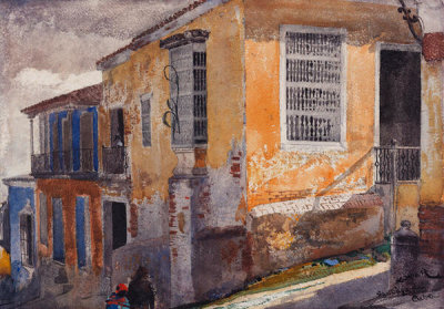 Winslow Homer - Street Corner, Santiago de Cuba, 1885