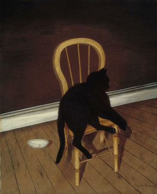Andrew L. von Wittkamp - Black Cat on a Chair, after 1850