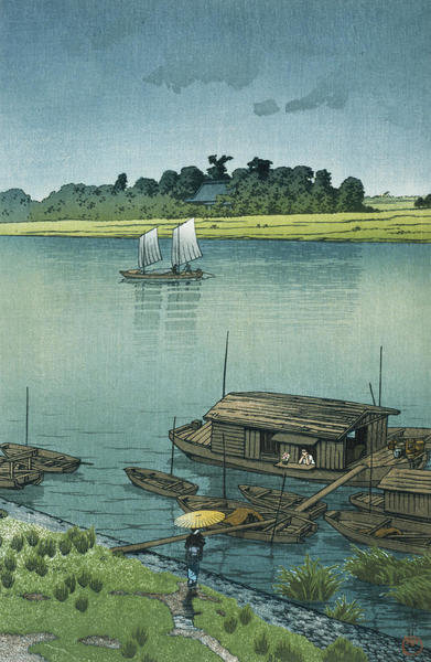 Early Summer Rain, Arakawa (Samidare [Arakawa]), 1932 by Kawase Hasui ...